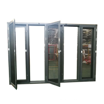 alibaba China market 75 series aluminum glass door with folding open style